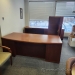 Executive U/C Suite Dark Walnut Desk w/ Bow Front and Storage